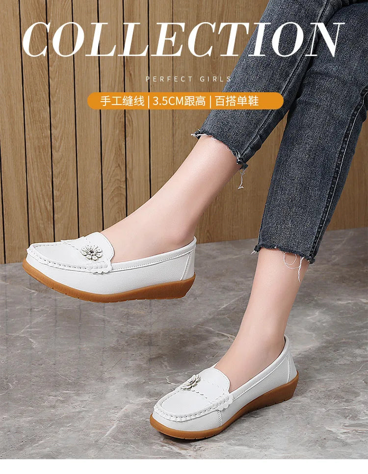 Fashion Genuine Leather Women Flats Tenis Shoes Woman Moccasins Women Shoe Footwear Women Shoes Retro Plus Size Female Footwear