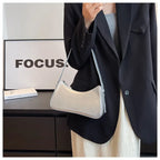 Small Cute Underarm Shoulder Bags for Women 2024 Trend Design Leather Handbags and Purses Y2K Silver Red Hand Bag Women Bag