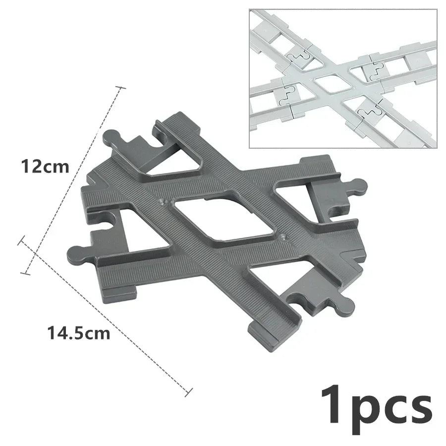 City View Large Building Bricks Wheel Bridge Big Size Track Bricks Train Straight Curved Switch Railway Compatible Duploes Toys