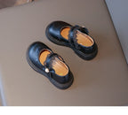 Girls Small Leather Shoes Size 23-36 Soft Bottom Leather Children's Single Shoes Beige Fashion Versatile Children's Baby Shoes