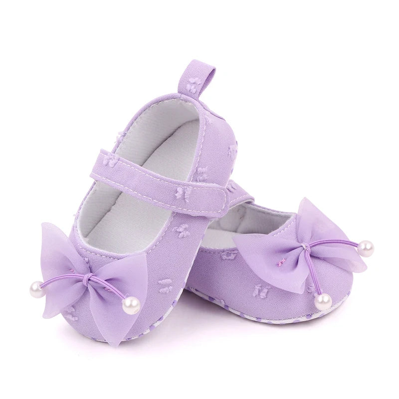 Baby Step Front Shoes Spring and Autumn New Style Girls' Baby Shoes with Korean-style Bowknots and Anti-slip Soft Soles BY2235