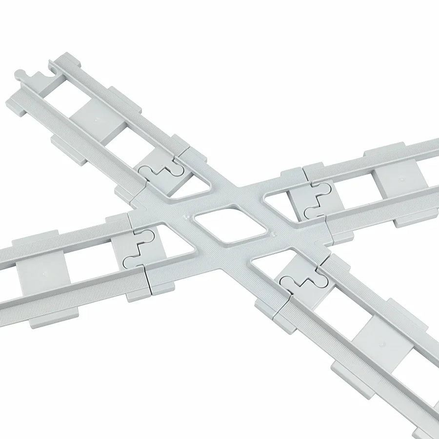 Big Size Track Bricks Train Straight Curved Switch Railway City View  Large Building Bricks Wheel Bridge Toys Compatible Duploes