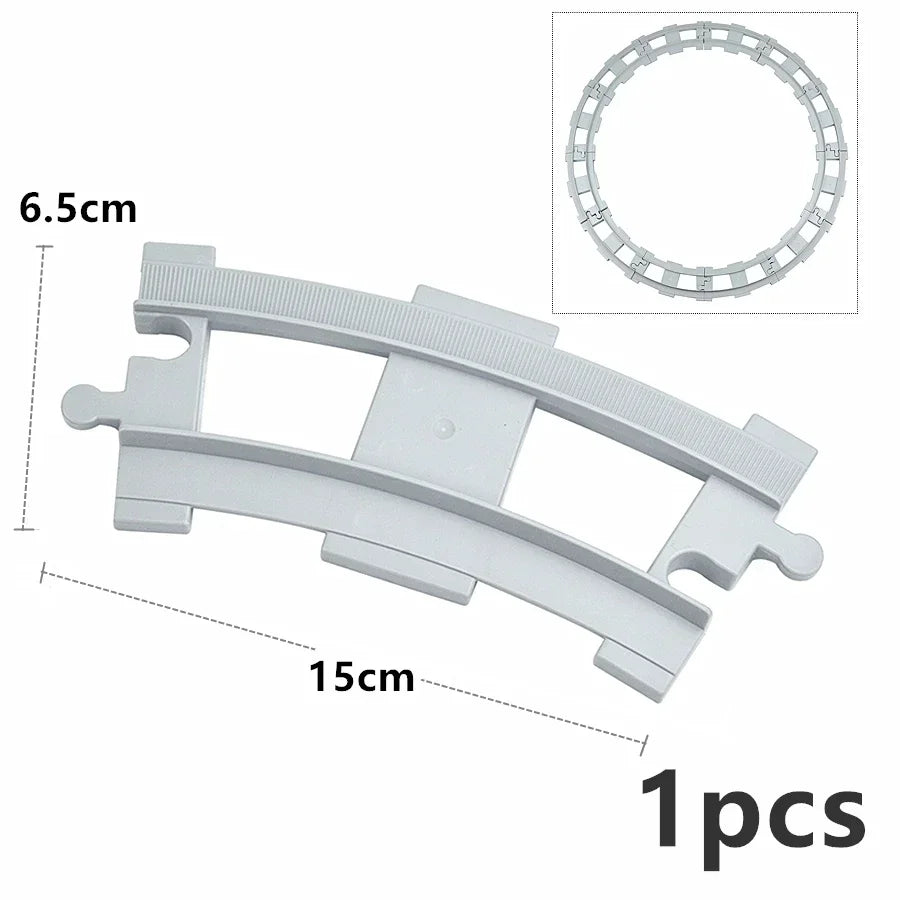 City View Large Building Bricks Wheel Bridge Big Size Track Bricks Train Straight Curved Switch Railway Compatible Duploes Toys