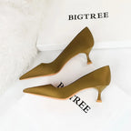 BIGTREE Shoes Kitten Heels 5.5 Cm Women Pumps Silks Satins Lady Heels Fashion Women Shoes Low Heel Female Shoes Large Size 43