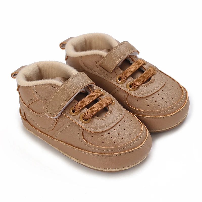0-1Year New Baby Shoes Retro Leather Boy Girl Shoes Multicolor Toddler Rubber Sole Anti-slip First Walkers Infant Newborn