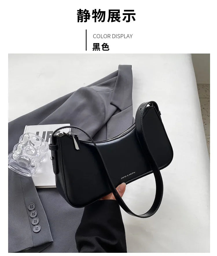 Small Cute Underarm Shoulder Bags for Women 2024 Trend Design Leather Handbags and Purses Y2K Silver Red Hand Bag Women Bag