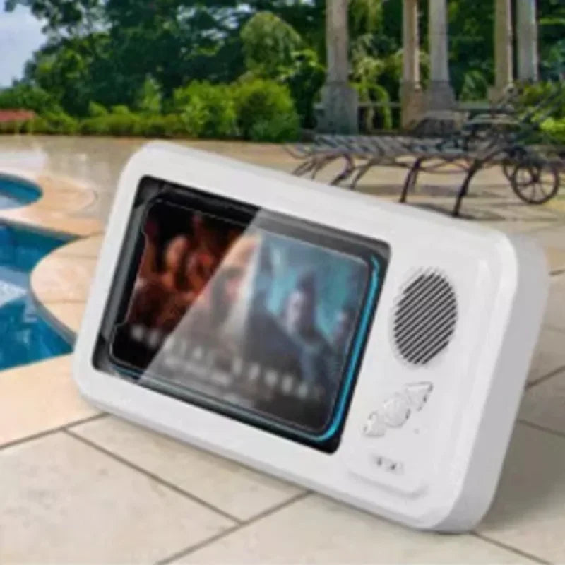 New Wall Mounted Waterproof Speaker Phone Stand for Bath Phone Holder with Seamless Touch Screen Bluetooth Music Shower System