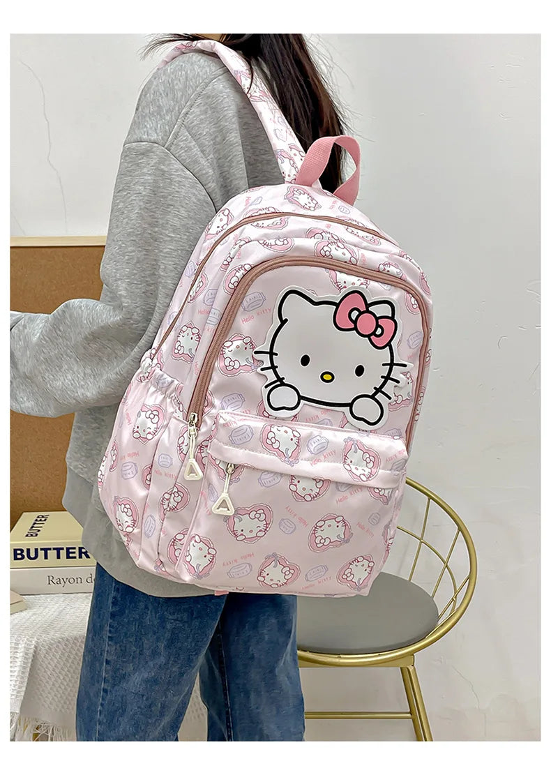 Sanrio Start Of School Season Backpack Anime Kuromi Cinnamoroll Student Bag Large Capacity Women Bag For Children Girls Gift ﻿