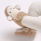 Cute Bear Baby Shoes Cartoon Soft Soled Snow Boots for Infant Boy Girl Autumn Winter Warm Thicken Plush Kids First Walkers 0-18M