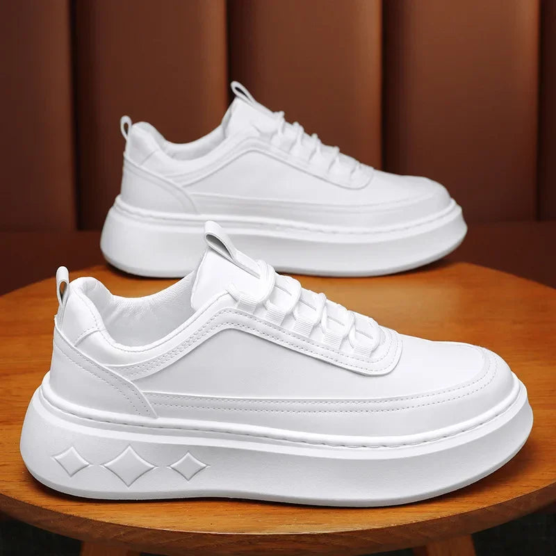 Summer Increase Height Men Shoes The New Breathable  Thick Sole Sneakers Casual  High Quality White Shoes