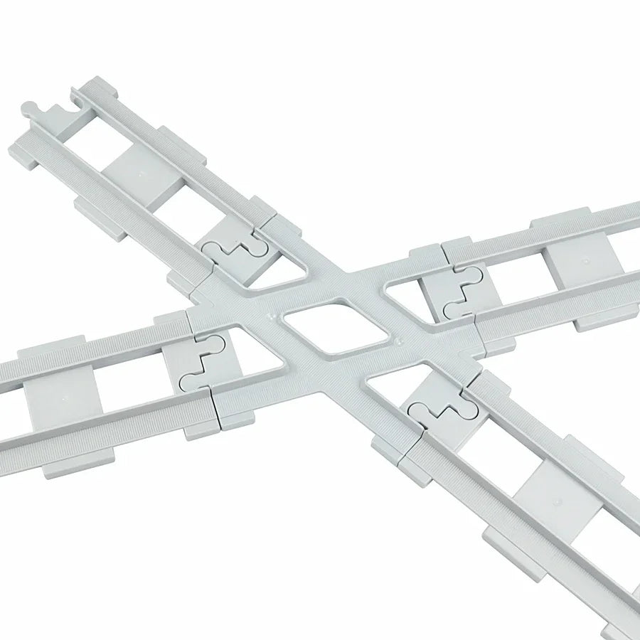 City View Large Building Bricks Wheel Bridge Big Size Track Bricks Train Straight Curved Switch Railway Compatible Duploes Toys