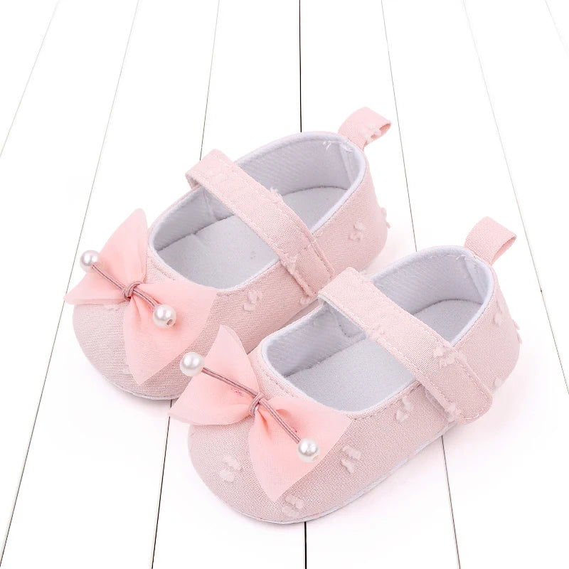 Baby Step Front Shoes Spring and Autumn New Style Girls' Baby Shoes with Korean-style Bowknots and Anti-slip Soft Soles BY2235