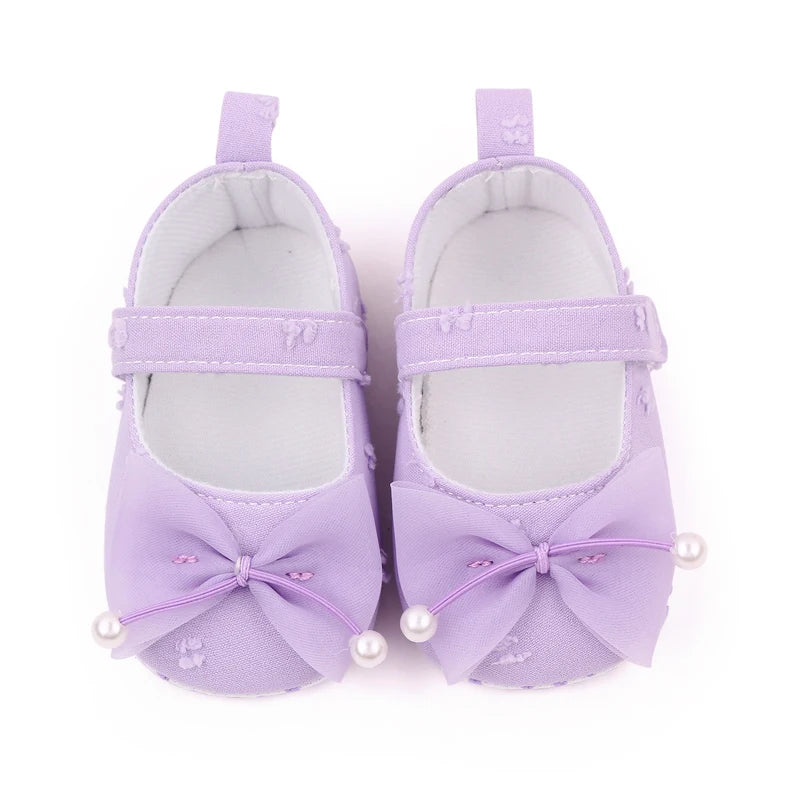Baby Step Front Shoes Spring and Autumn New Style Girls' Baby Shoes with Korean-style Bowknots and Anti-slip Soft Soles BY2235