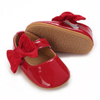 0-1 Year Old Baby Walking Shoes PU Leather Soft Sole Anti Slip Butterfly Bow Newborn Baby Shoes Breathable Anti Slip