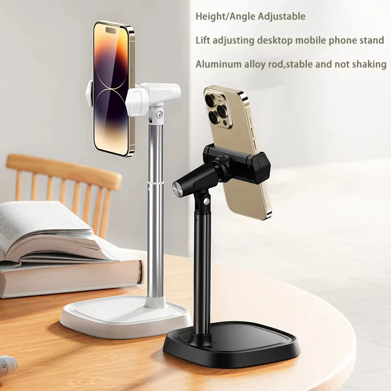 Cell Phone Stand Desk Phone Holder Height Angle Adjustable Aluminum Alloy Universal Phone Stand Office for iPhone 16Pro Max Plus