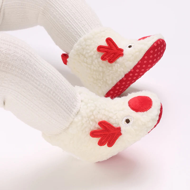 Winter Warm Baby Shoes Children's Shoes 0-1 Year Old Soft Soled Cotton Shoes Men's and Women's Baby Plush Shoes Snow Boots