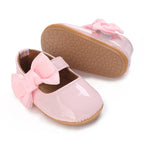 0-1 Year Old Baby Walking Shoes PU Leather Soft Sole Anti Slip Butterfly Bow Newborn Baby Shoes Breathable Anti Slip
