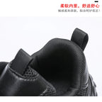 Men's Thick-soled Sports Running Shoes with A Breathable Mesh and Laced Solid Color Simple Design Spring and Summer Flat Shoes