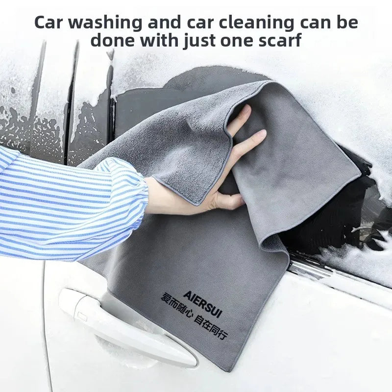 Car Wash Towel High Absorbency Automotive Interior Cleaning Cloth Suede/Coral Velour Double-Sided Material Lint-Free