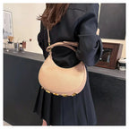 French handbag women bag semi-circular crescent single shoulder armpit bag fashionable commuting niche letter crossbody handbag