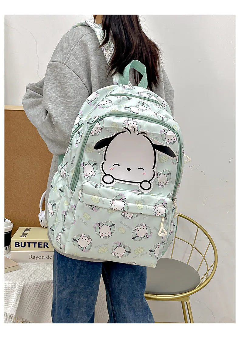 Sanrio Start Of School Season Backpack Anime Kuromi Cinnamoroll Student Bag Large Capacity Women Bag For Children Girls Gift ﻿