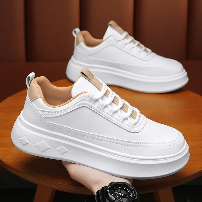 Summer Increase Height Men Shoes The New Breathable  Thick Sole Sneakers Casual  High Quality White Shoes