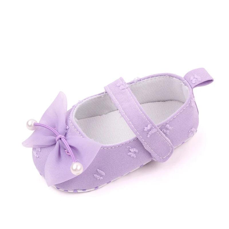 Baby Step Front Shoes Spring and Autumn New Style Girls' Baby Shoes with Korean-style Bowknots and Anti-slip Soft Soles BY2235