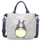Cartoon Totoro Canvas Women Bag Boys Girl Simple Light Handbag Tote Bags Cute Cartoon Anime Crossbody Shoulder Packet Gift