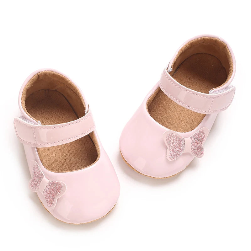 0-12 Months Baby Shoes PU Leather Shallow Mouth Single Shoe Bow Baby Walking Shoes Princess Shoes Baby Shoes