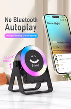 New Cell Phone Holder Stand With Bluetooth 4 IN 1 Wireless Induction Audio Speaker 360° Rotation Stand with LED