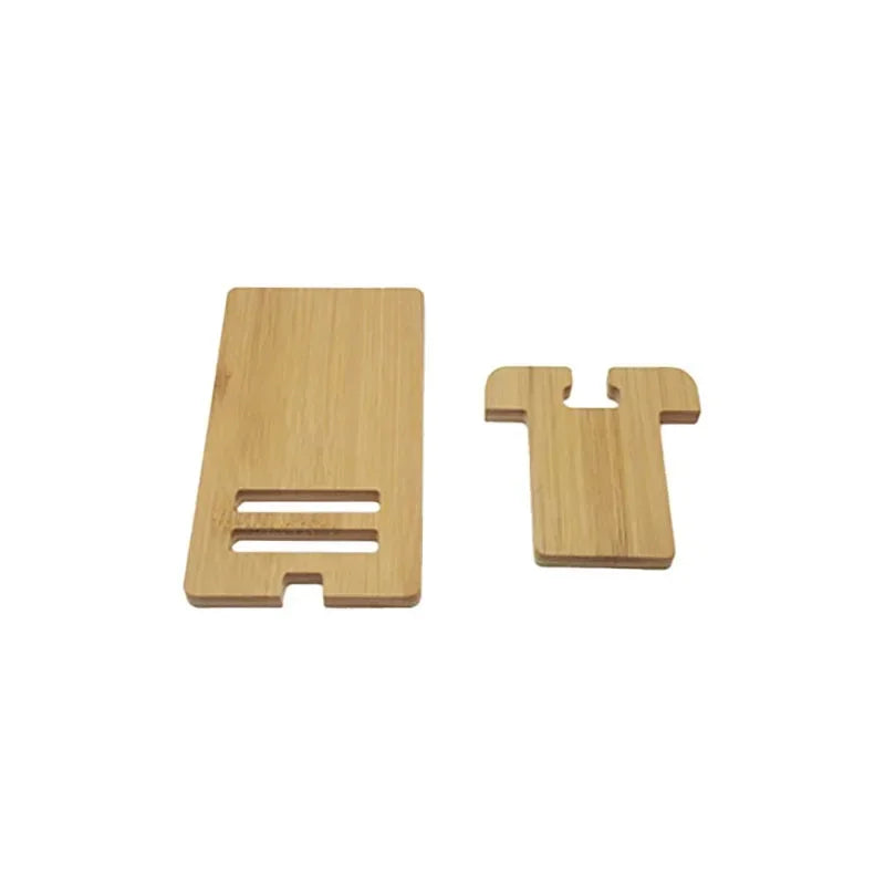 VIKEFON Desktop Bamboo Phone Holder Practical Wooden Smartphone Charging Stand Creative Lazy Multi-functional Stand