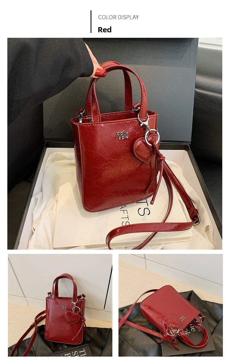 Korean Women Bag Silver Mini Small Square Bag Texture Vogue Versatile Shoulder Purses Crossbody Bag Lady Handbags