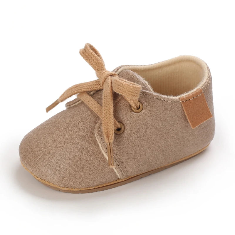 0-1Year New Baby Shoes Retro Leather Boy Girl Shoes Multicolor Toddler Rubber Sole Anti-slip First Walkers Infant Newborn