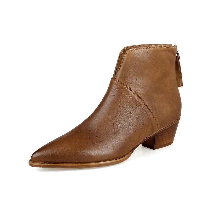 2024 New Autumn Winter Women Boots Fashion Pointed Toe Chelsea Boots for Women Ankle Boots Retro Ladies Women Shoes