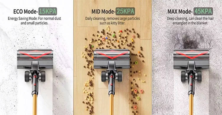 550W Cordless Vacuum Cleaner 45000Pa,Stick Vacuum with Touch Display,Removable Battery,Handheld Dust Cleaners For Home Clean