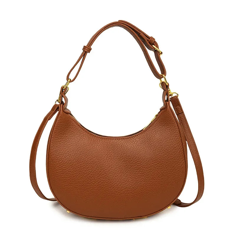 French handbag women bag semi-circular crescent single shoulder armpit bag fashionable commuting niche letter crossbody handbag