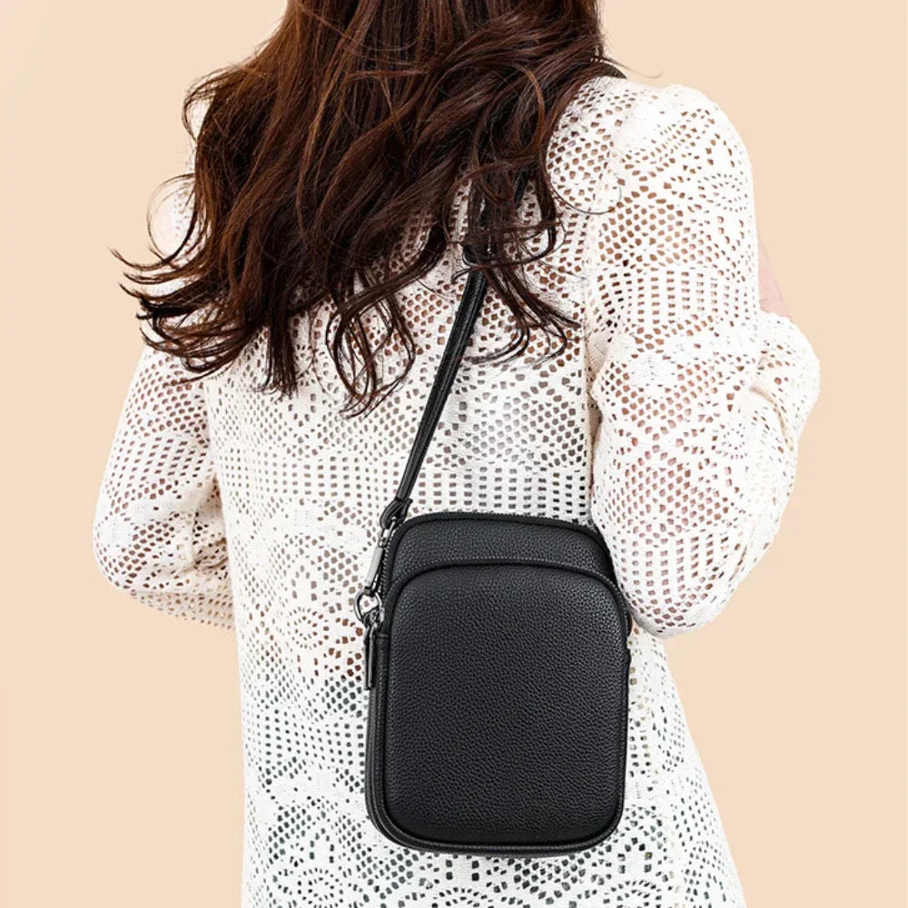 2025New 100% Genuine Cowhide Women's Leather Mobile Phone Bag Crossbody Bags for Women Bag Designer Crossbody Bag Messenger Bags