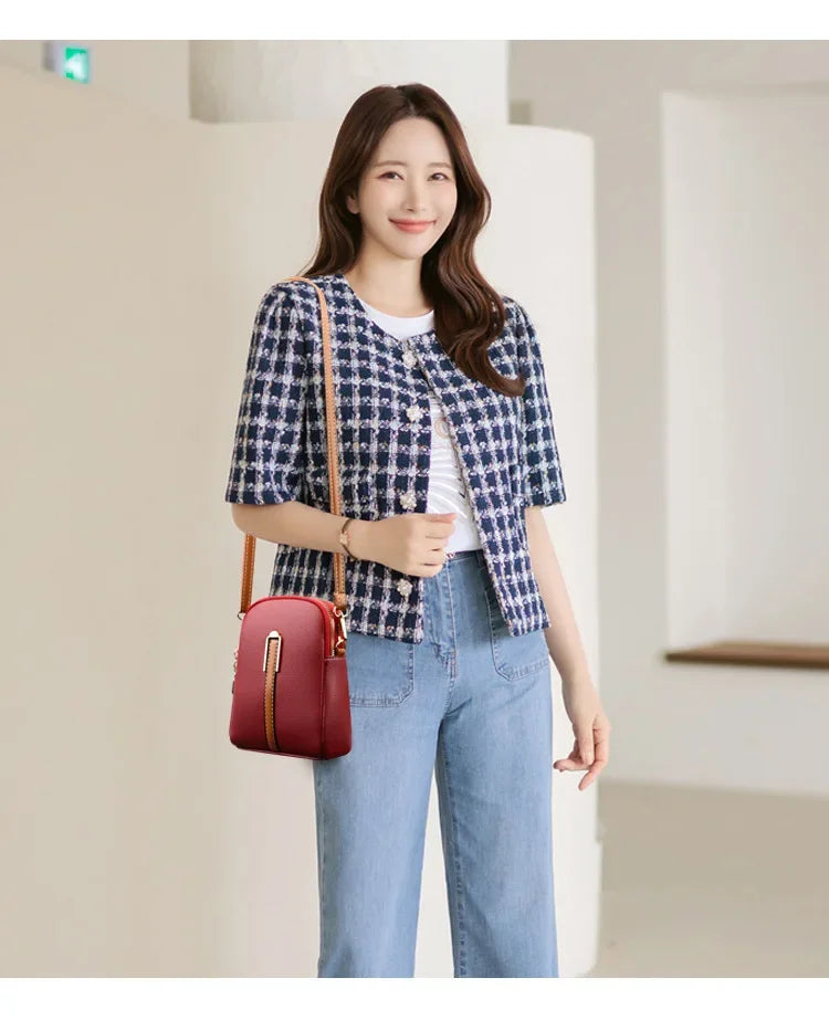 High Quality Genuine Leather Luxury Handbags Women Bag Designer Female Crossbody Shoulder Bags 2024 Ladies Cowhide Messenger Sac