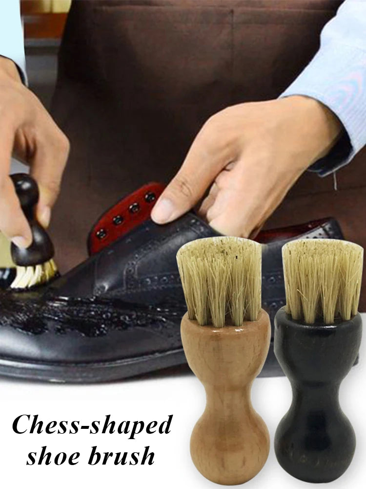 Mini Buffing Brush For Cleaning Shoes Hog Bristle Brushes Boot Shoes Cleaner Leather Shoes Supplies Gourd Brush Home Clean Tool