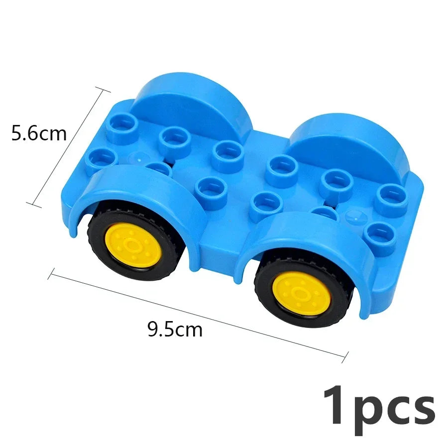 City View Large Building Bricks Wheel Bridge Big Size Track Bricks Train Straight Curved Switch Railway Compatible Duploes Toys