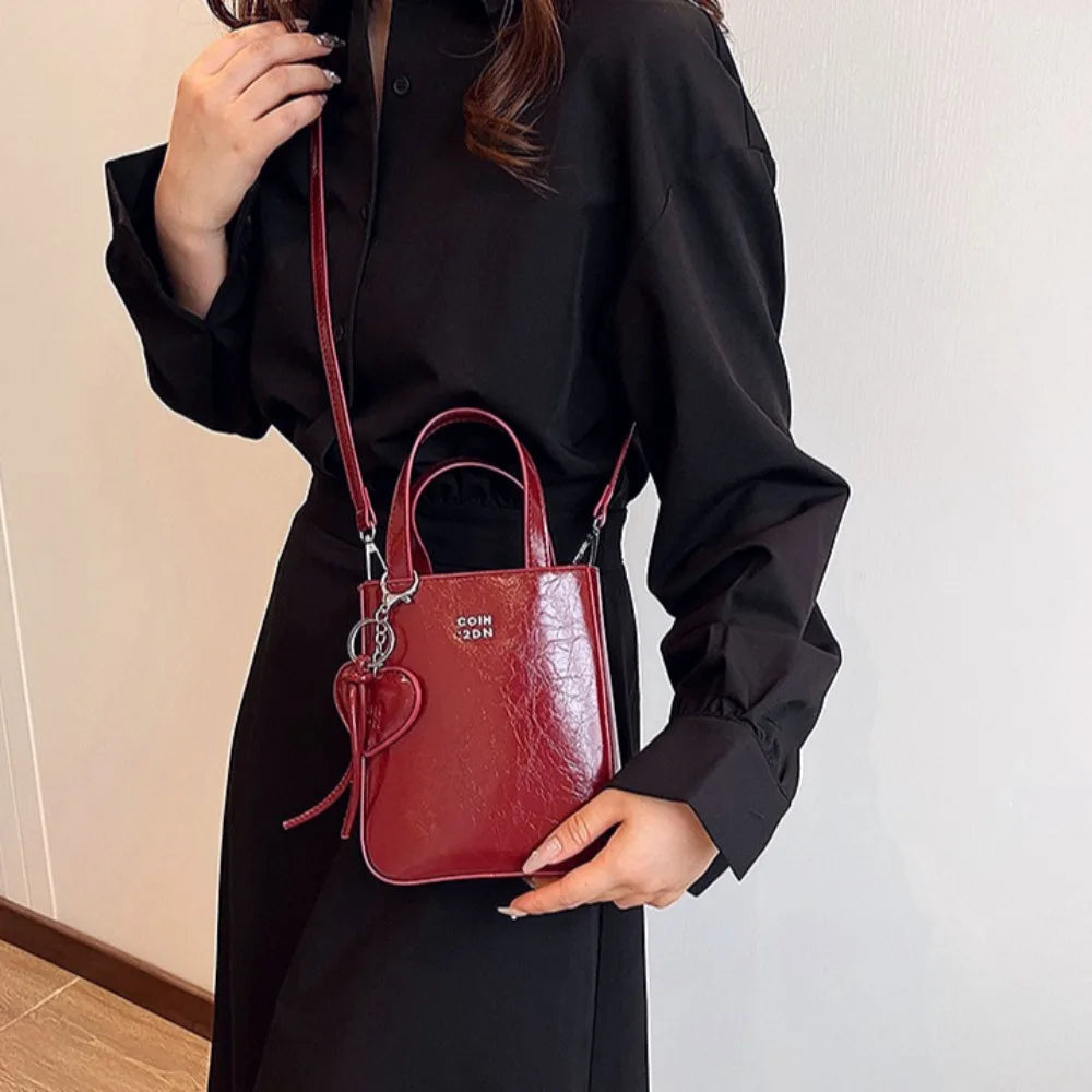 Korean Women Bag Silver Mini Small Square Bag Texture Vogue Versatile Shoulder Purses Crossbody Bag Lady Handbags