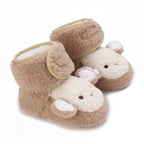 Cute Bear Baby Shoes Cartoon Soft Soled Snow Boots for Infant Boy Girl Autumn Winter Warm Thicken Plush Kids First Walkers 0-18M