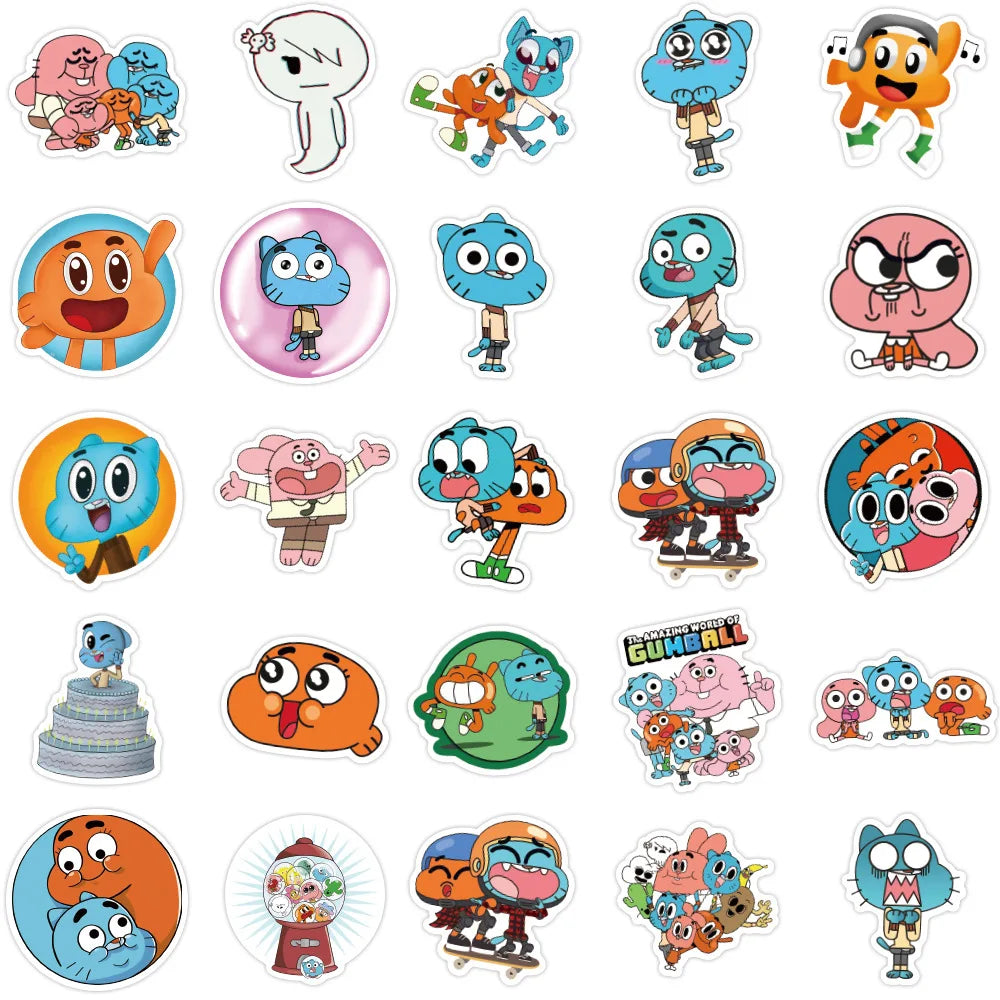 10/50PCS Funny Animation The Amazing World of Gumball Stickers Cute Personality Creative Doodle Decals Toys Gifts for Scrapbook