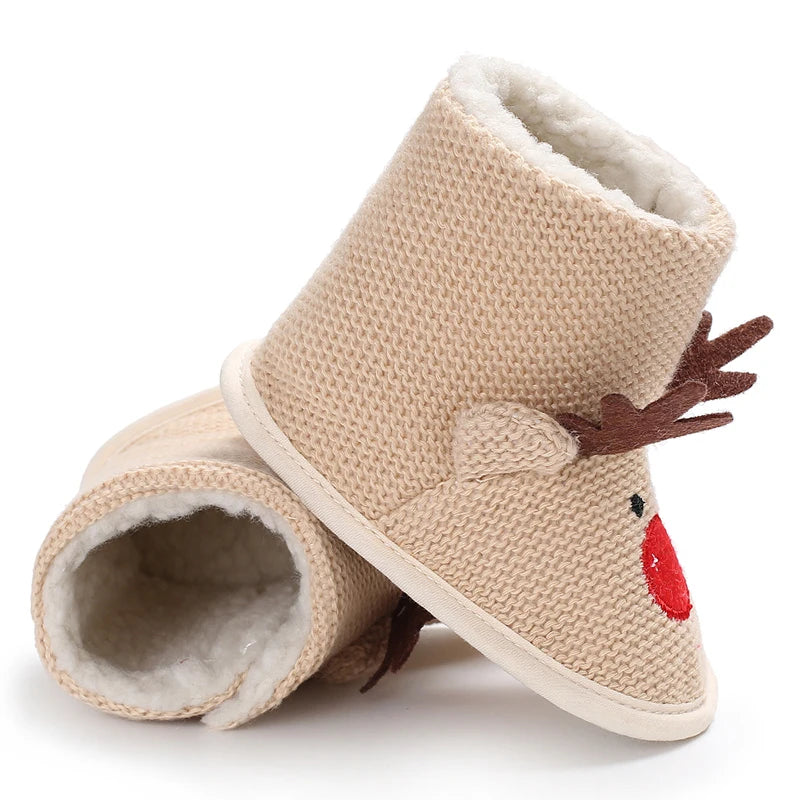 Winter Warm Baby Shoes Children's Shoes 0-1 Year Old Soft Soled Cotton Shoes Men's and Women's Baby Plush Shoes Snow Boots