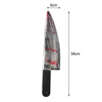 48.5cm/19.09in Plastics Fake Blood Knife Party Supplies Weapon Props Model Halloween Cosplay Funny Gift Collectible Outdoor Toys