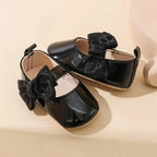 0-1 Year Old Baby Walking Shoes PU Leather Soft Sole Anti Slip Butterfly Bow Newborn Baby Shoes Breathable Anti Slip