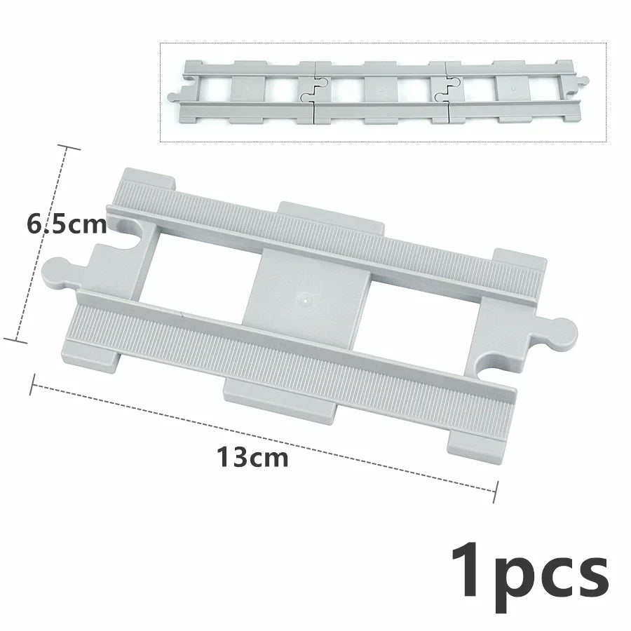 City View Large Building Bricks Wheel Bridge Big Size Track Bricks Train Straight Curved Switch Railway Compatible Duploes Toys