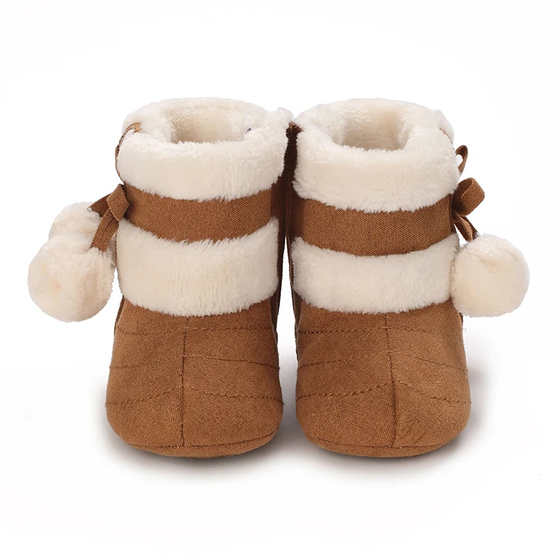 Baby Shoes With Soft Soles For Warmth 0-12 Months Old Baby Cotton Winter Socks and Shoes With Fleece Before Learning To Walk