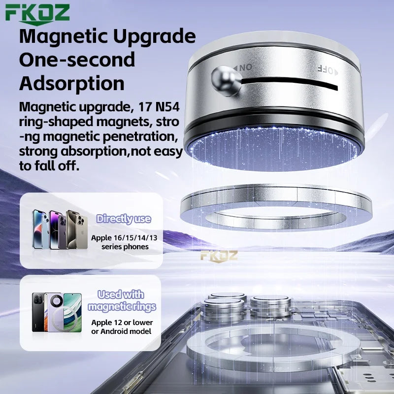 Super Magnetic Phone Stand 360° Rotating Desktop Car Holder Vacuum Adsorption Strong Magnetism Car Mount Phone Holder