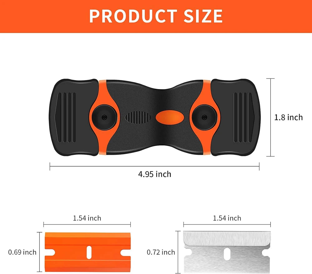 Plastic & Metal Razor Blade Scraper, Window Glass Cleaner, Vinyl Film & Adhesive Remover Tool for Car Home Clean Scraper tool